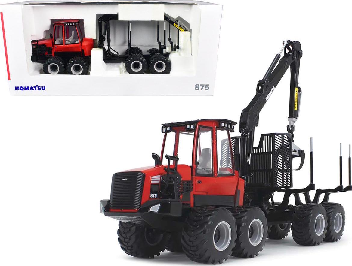 Komatsu 875.1 Forwarder Red and Black 1/32 Diecast Model by First Gear
