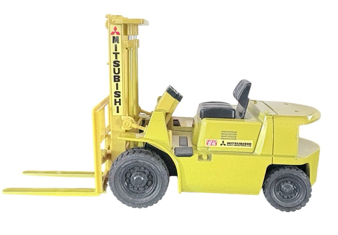 Mitsubishi FD25 Olive Green Diecast Forklift Mlift 1:25 Scale Japan EUC