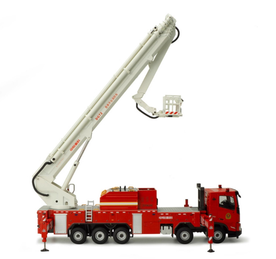 1:48 120CM ZOOMLION DG72 Aerial Platform Fire Truck Engine Machine Diecast Model