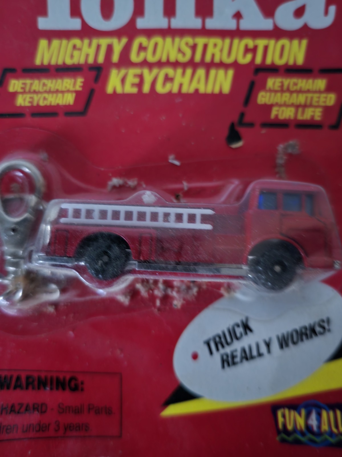 Tonka Fire Truck Mighty Construction Keychain | NOS | Toy Trucker & Contractor
