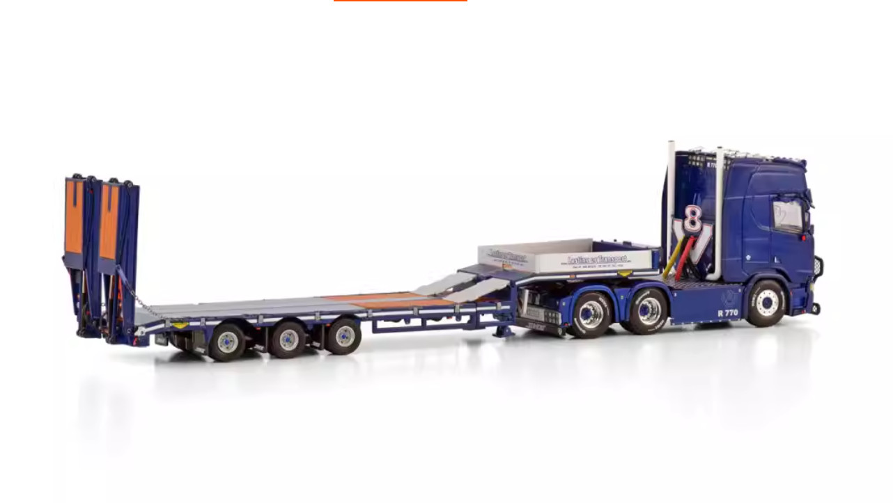WSI 01-4079 Scania R770 CR20H ALTA Low Loader Trailer Truck Model 1:50 Diecast
