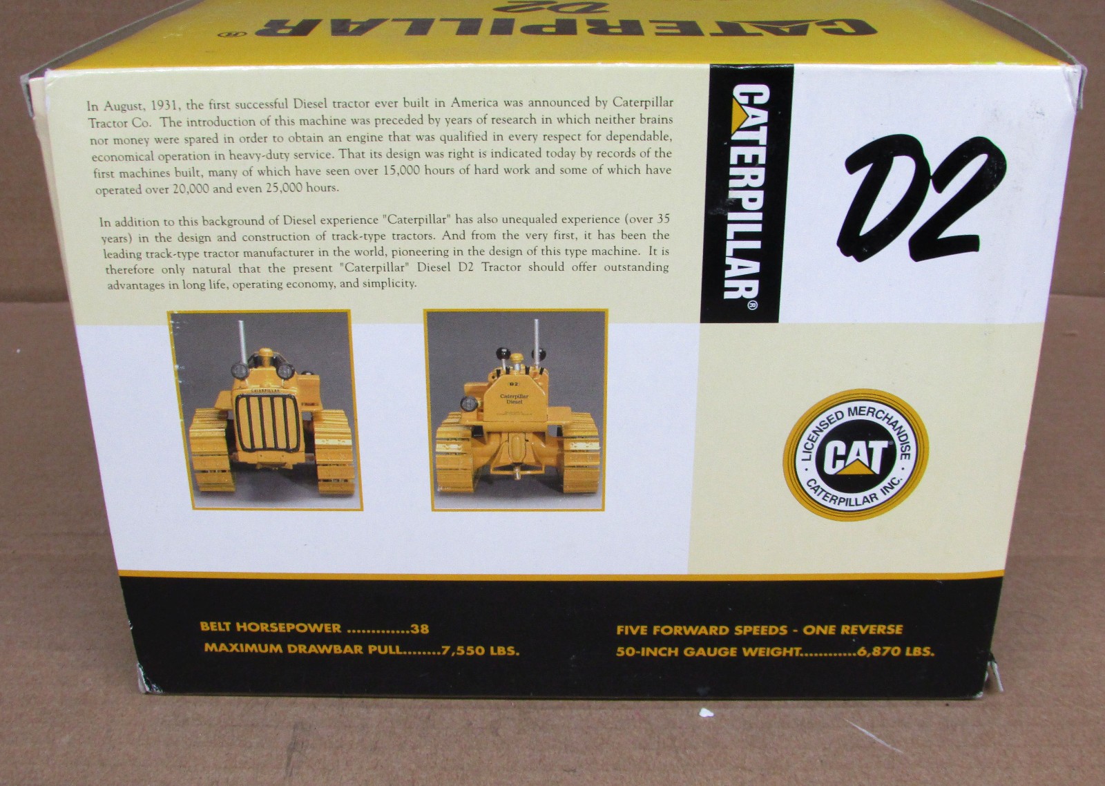 Caterpillar D2 Crawler Tractor 2003 NTTC Show SpecCast 1/16 Scale Model NIB
