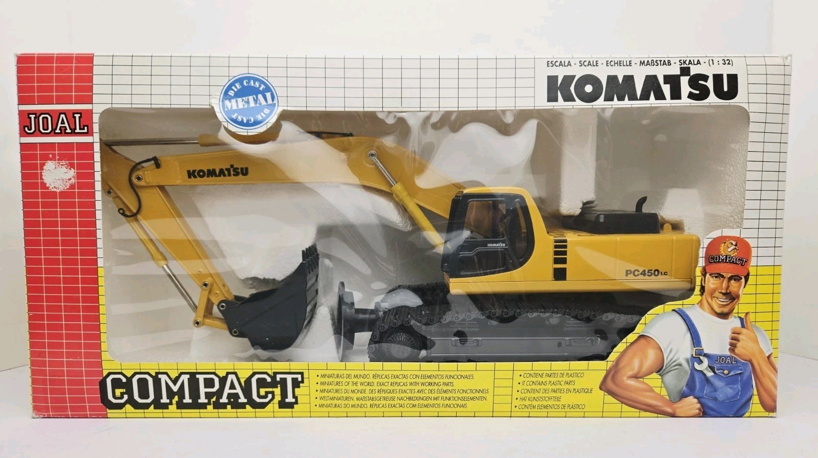 JOAL KOMATSU PC450LC-6 Diecast EXCAVATOR W/RUBBER TRACKS 1:32 SCALE N.I.B.