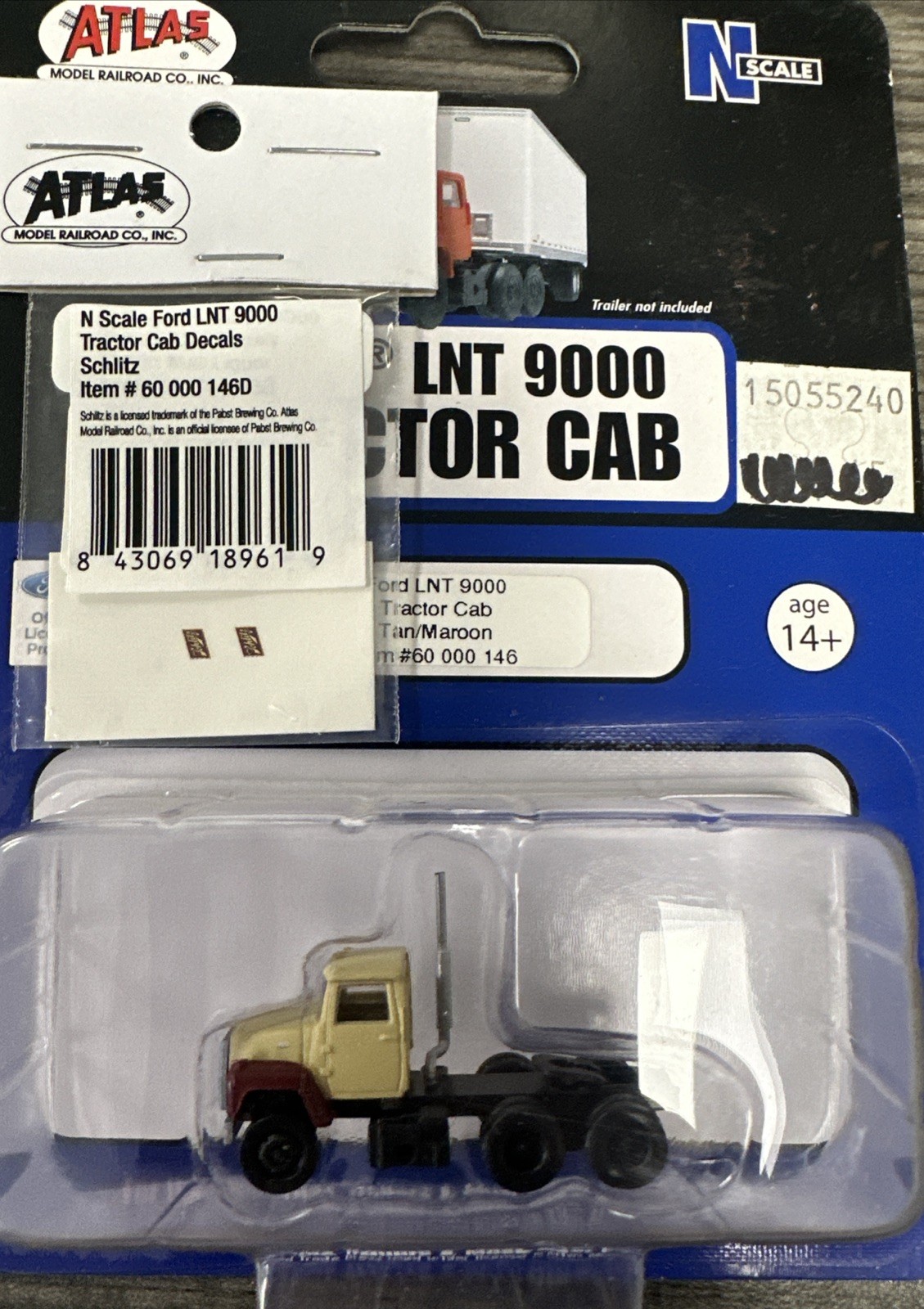 Atlas N Scale #60000146 Ford LNT 9000 Tractor Cab NIB – CC