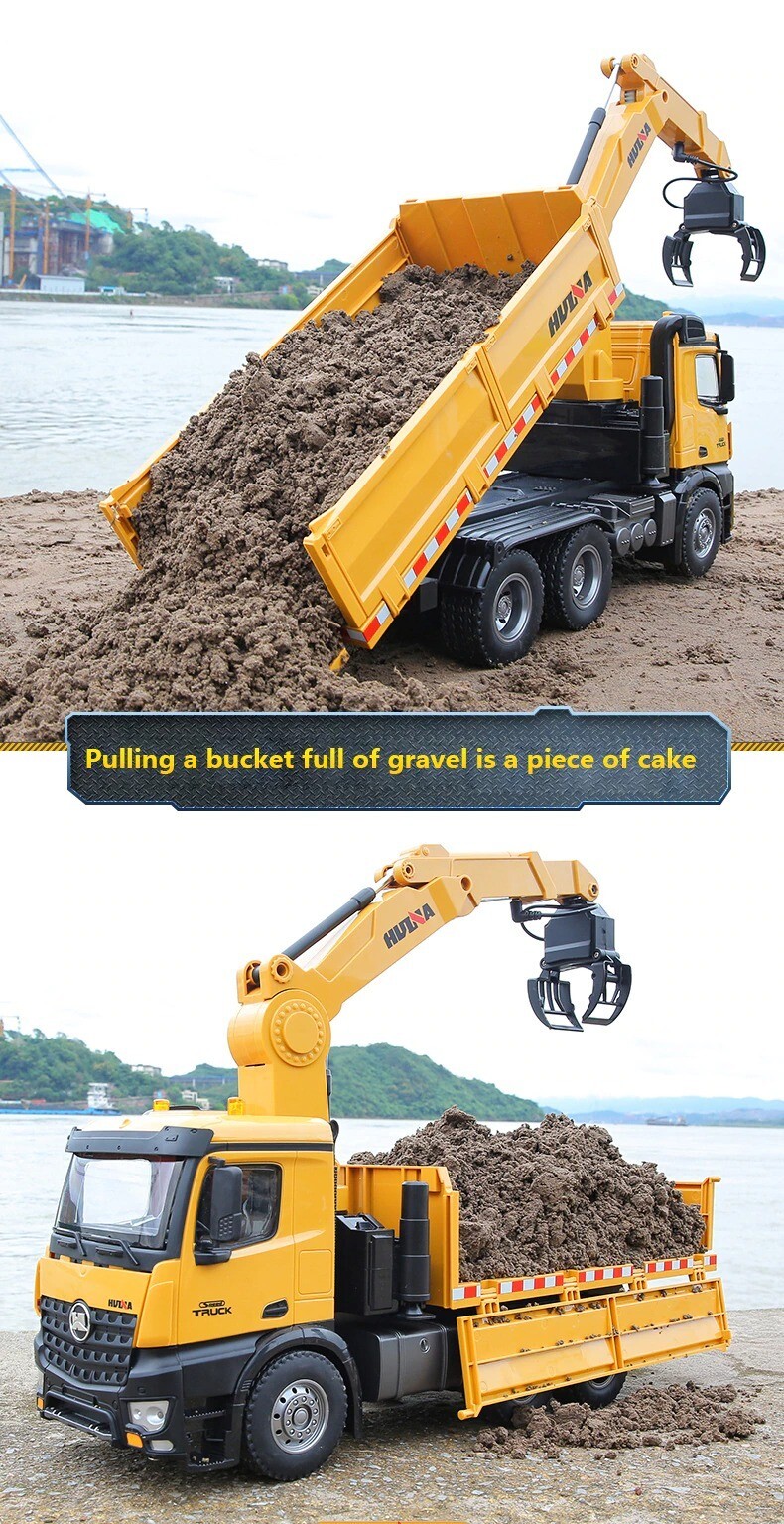 HUINA 575 1/14 RC Car 26CH Remote Control Alloy Timber Dump Truck Gift kids New