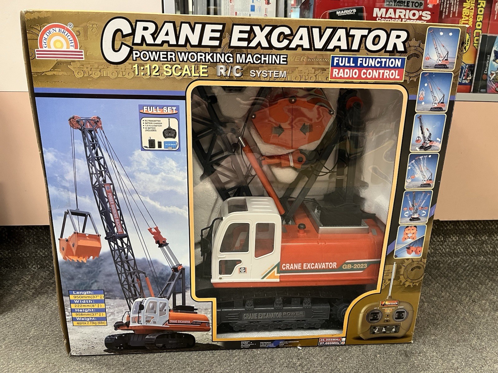 * GOLDEN BRIGHT 1/12 SCALE CRANE EXCAVATOR R/C SYSTEM POWER WORKING MACHINE *ST