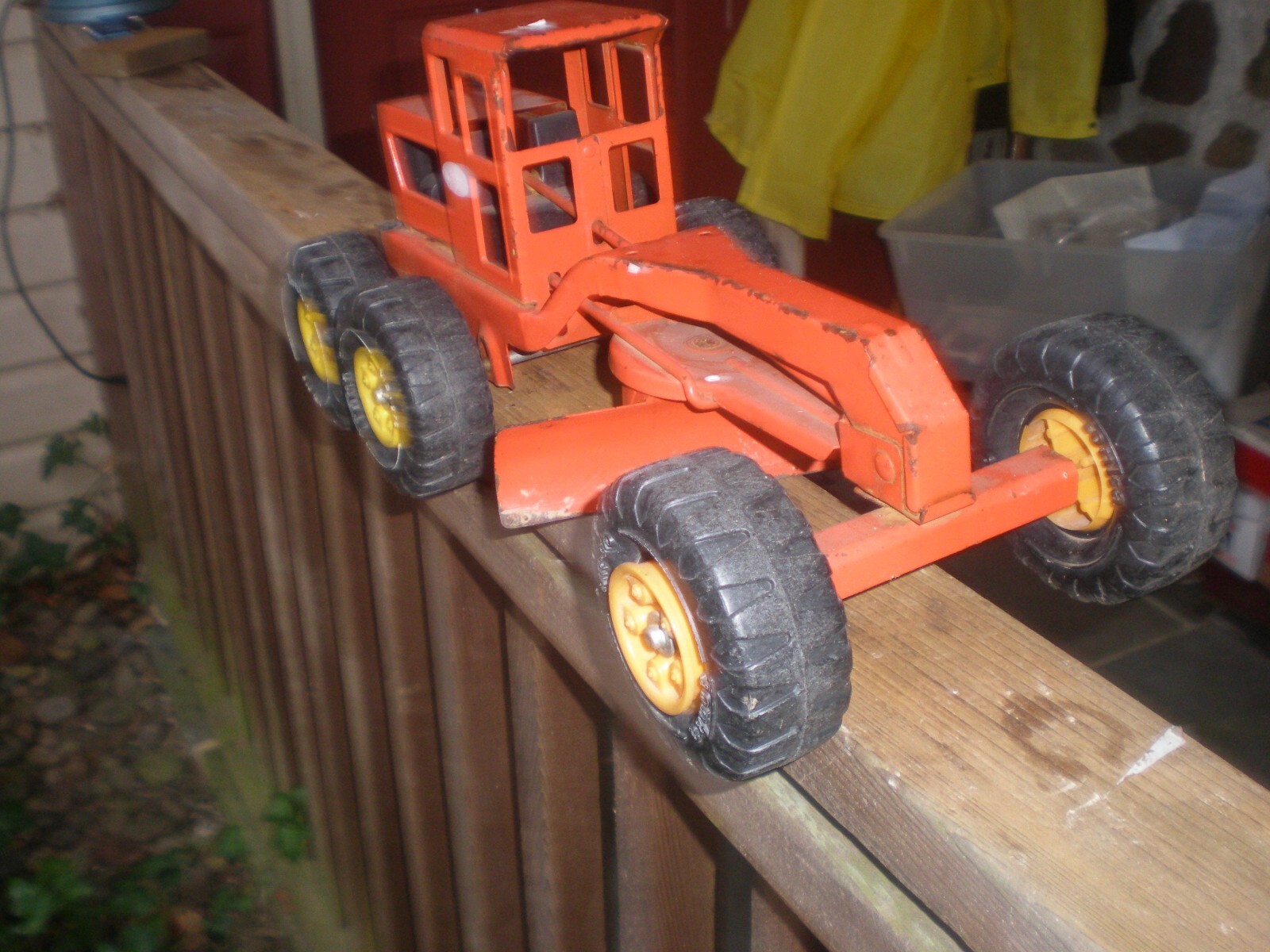 Vintage 70’s TONKA Road Grader Orange Pressed Steel 17.5″ MR-970 FREE SHIP