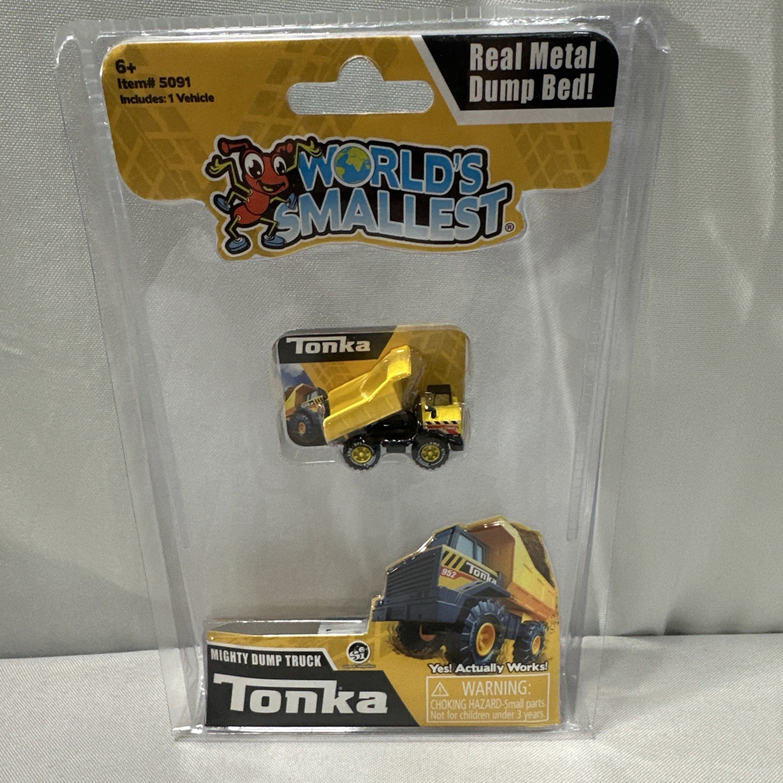 World’s Smallest Mini Tonka Mighty Dump Truck Miniature Toy Real Metal Dump Bed