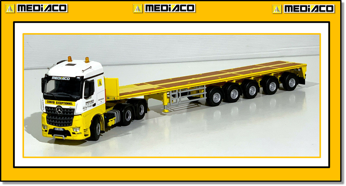 1/50 MEDIACO Mercedes AROCS w Nooteboom 6 Axle Ballast Trailer – FREE SHIPPING !
