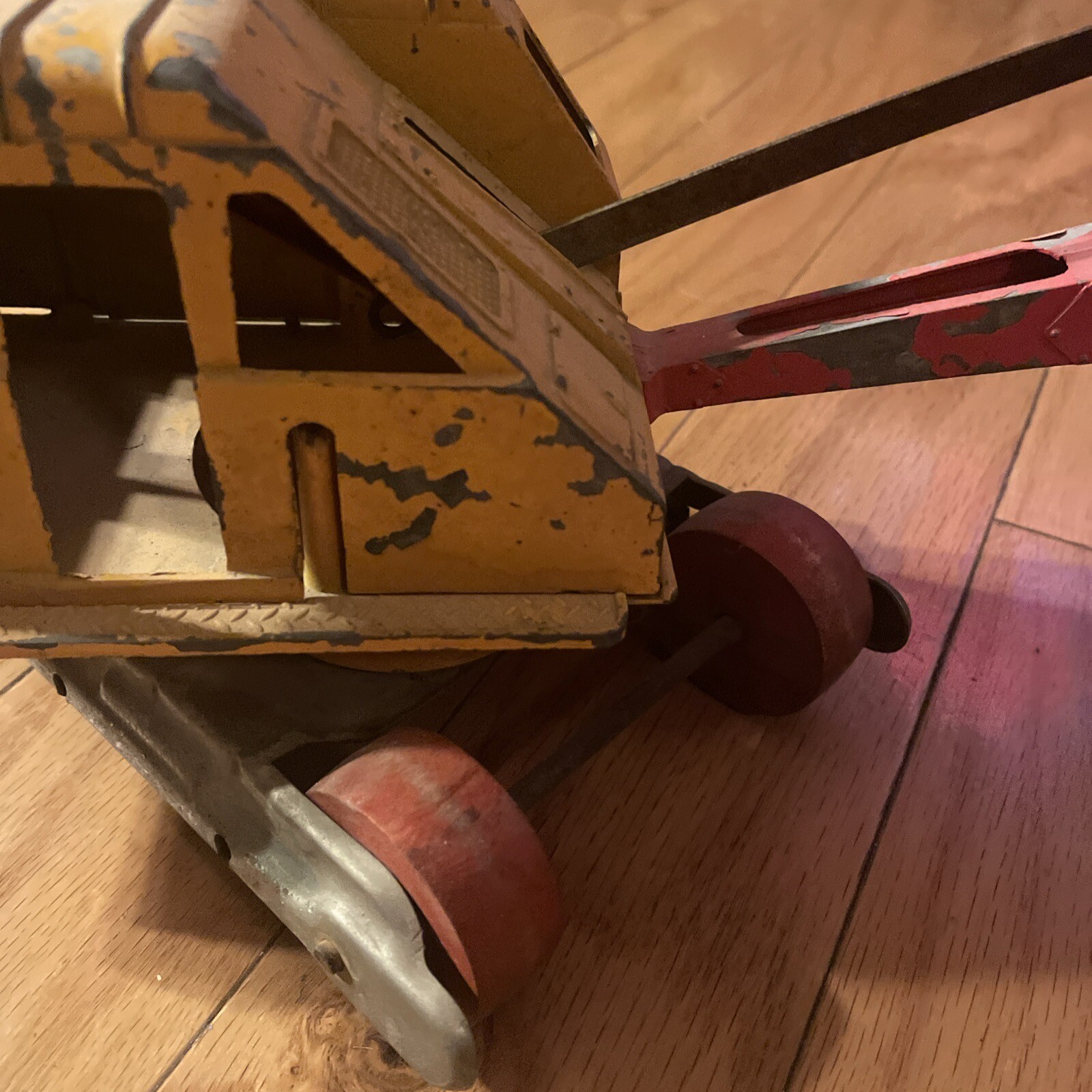 Antique Metal Hubley Toy Excavator Yellow & Red