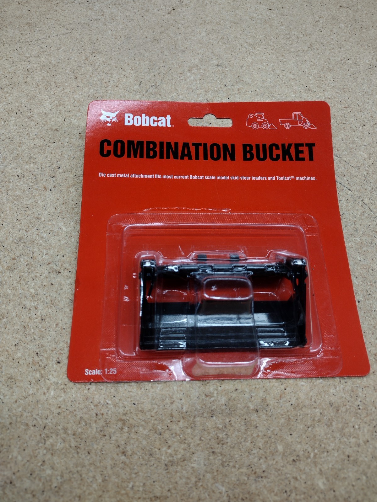New In Original OEM Packaging Bobcat Loader Combo (4 in 1) 1:25 Scale Bucket.