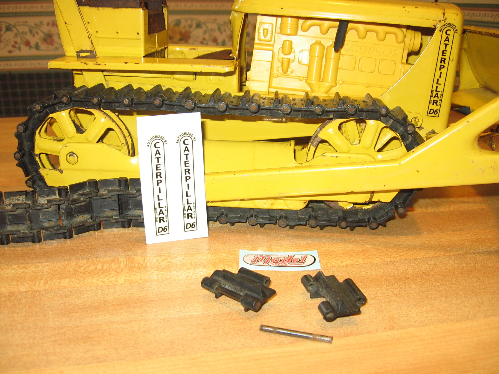 3 Decal Set for Doepke D-6 Bulldozer Caterpillar Toy, Decals Only. Model Toys