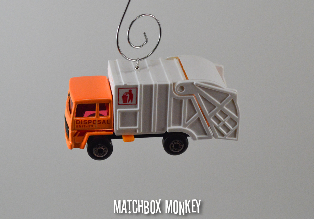 Orange Garbage Trash Refuse Truck Custom Christmas Ornament Waste Management