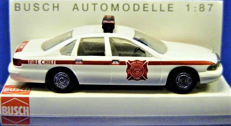 Busch 47605 Chevrolet Caprice – Fire Chief 1/87 HO (plastic) MB