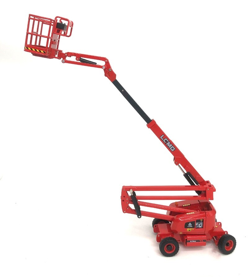 1:40 LGMG A14J Articulating Boom Aerial Work Platform Crane Diecast Model