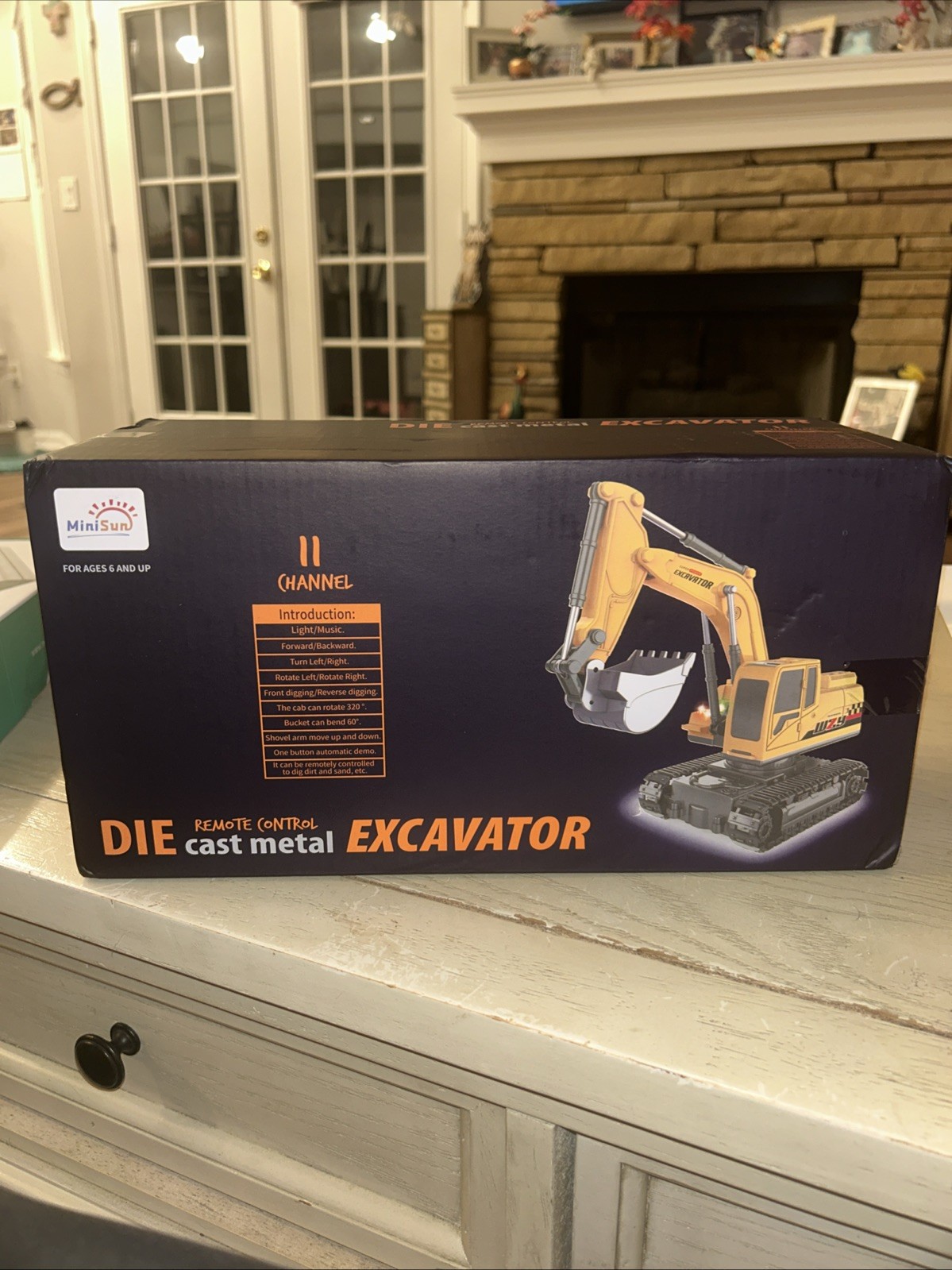 Die-Cast Metal Remote Control Excavator New In Box Ages 6 And Up