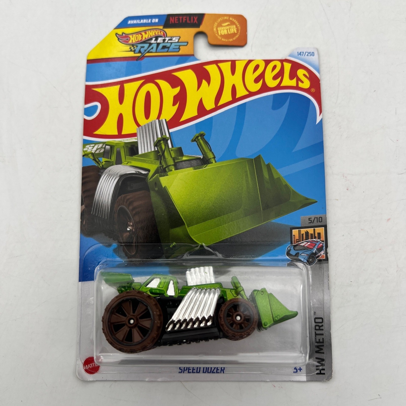 Hot Wheels Speed Dozer Green HW Metro 5/10 Lets Race 147/250 Diecast Car HTB17