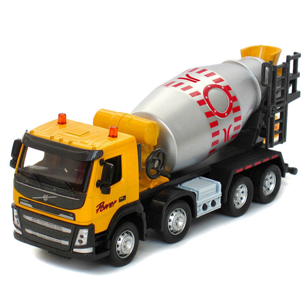 6.9″ Cement Mixer Toy Truck Construction Vehicle Model Diecast Toy Car Yellow