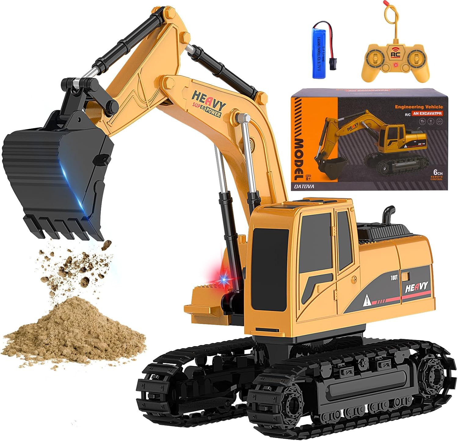 MQDMINI Construction Excavator – Toy Engineering Digger Truck, Remote Control Re