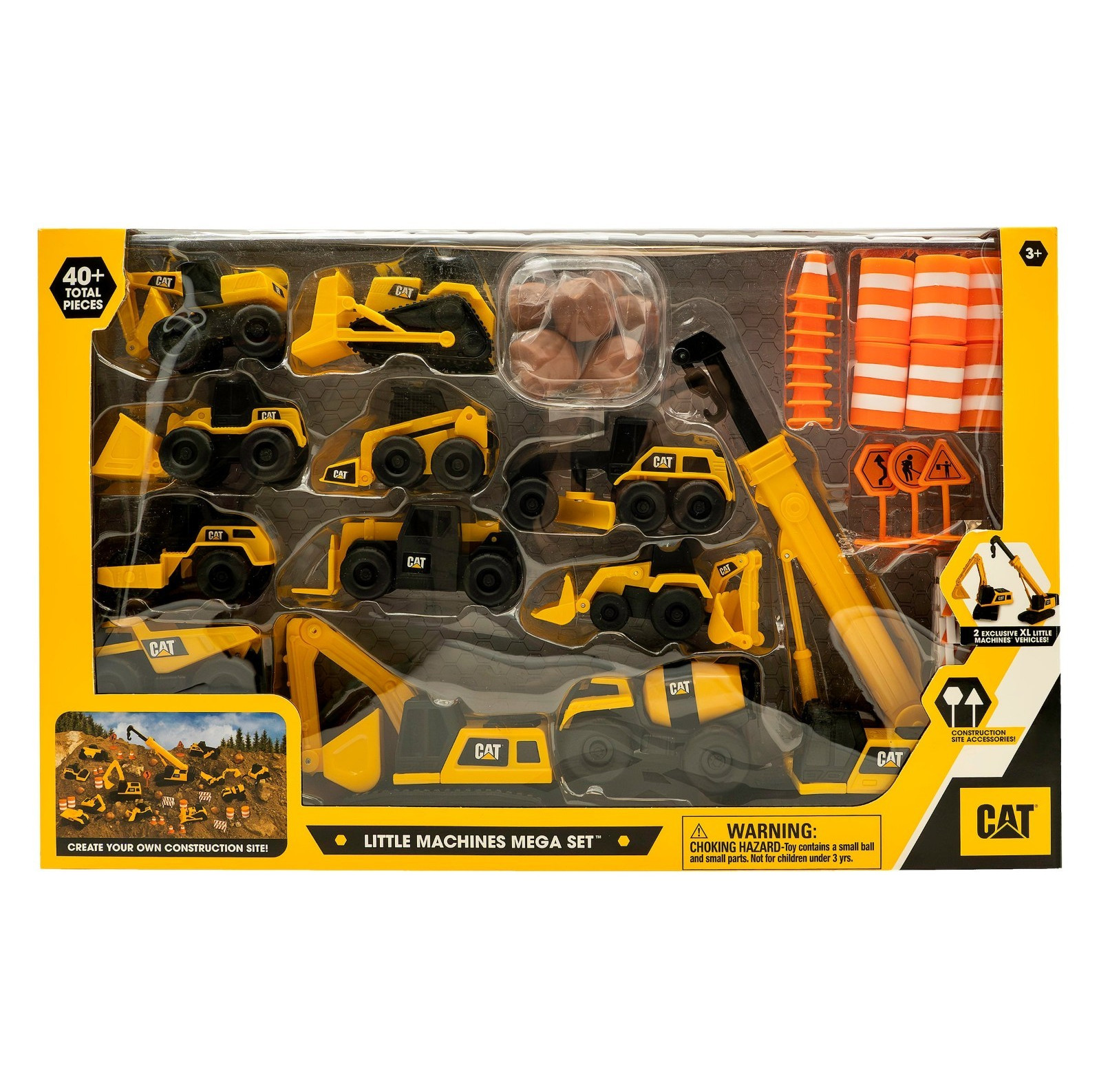 CAT Little Machines Mega Set Micro Scale Construction Vehicles 41-Piece Age 3+