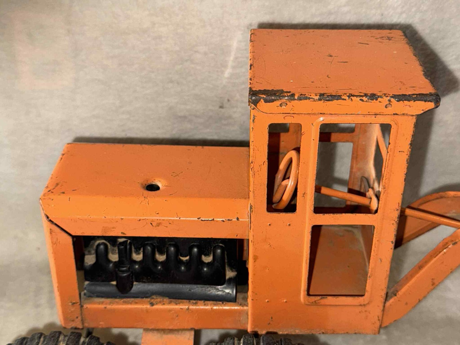 Vintage 1960’s Structo Orange Pressed Steel Road Grader Construction Toy-Repair