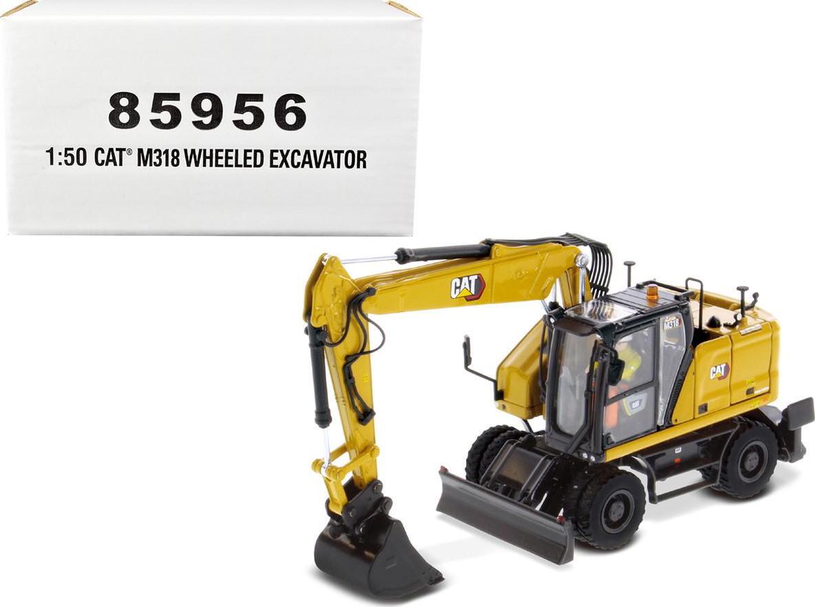 CAT Caterpillar M318 Wheeled Excavator Yellow with Operator High Line Series by