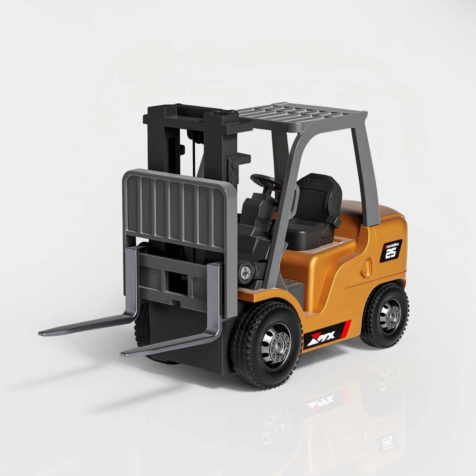1/64 RC Forklift Toy, 7CH 2 Mode Mini Remote Control Forklift Truck, 2 in 1 Lift