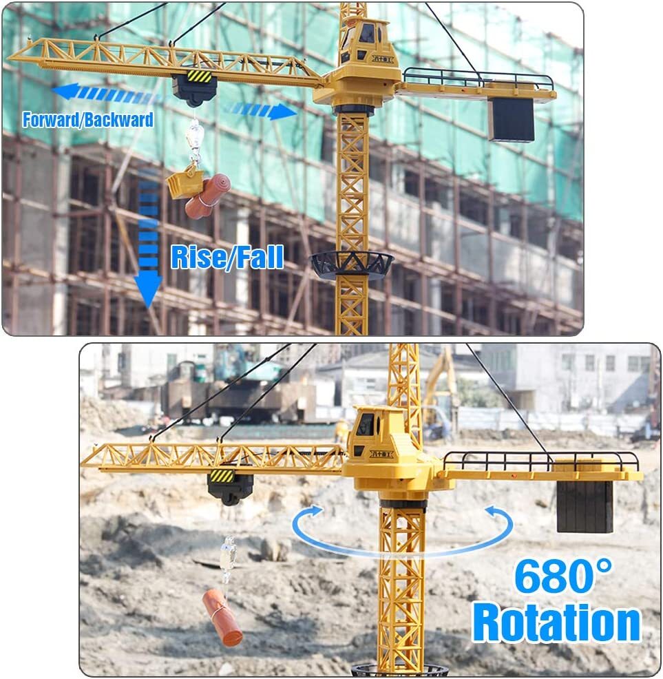Tower Slewing Crane Truck Model Toy Construction Equipment Christmas Gift Kids