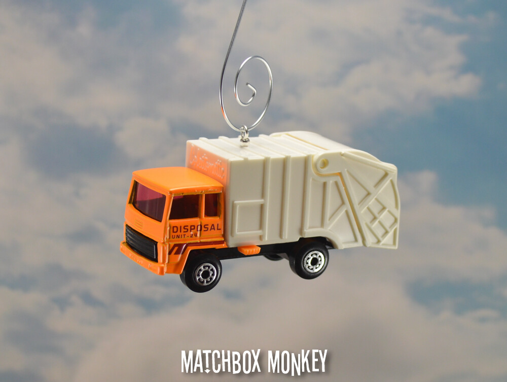 Orange Garbage Trash Refuse Truck Custom Christmas Ornament Waste Management