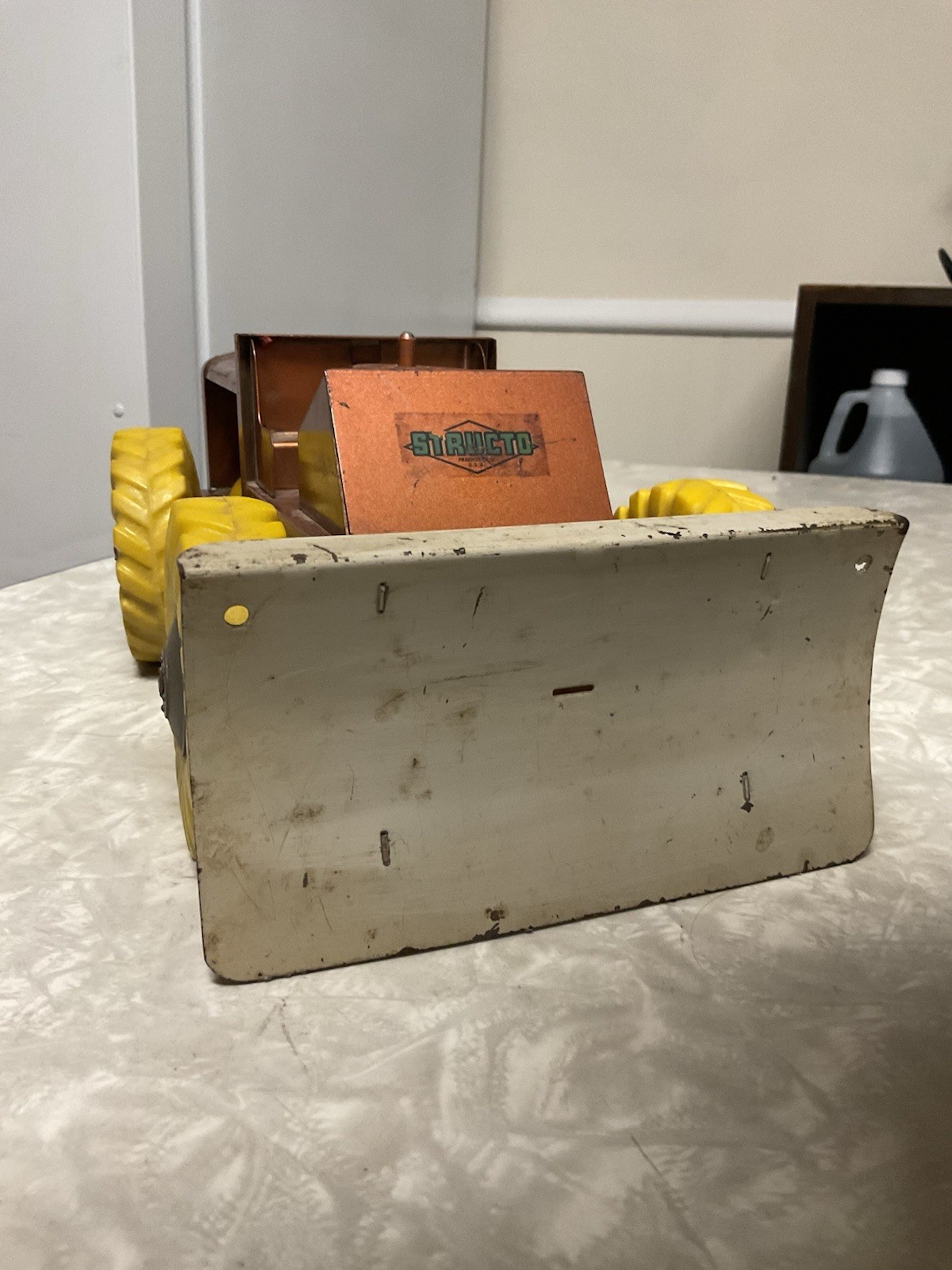 Vintage Structo Pressed Steel Tractor Scraper Dozer Working Steering Toy