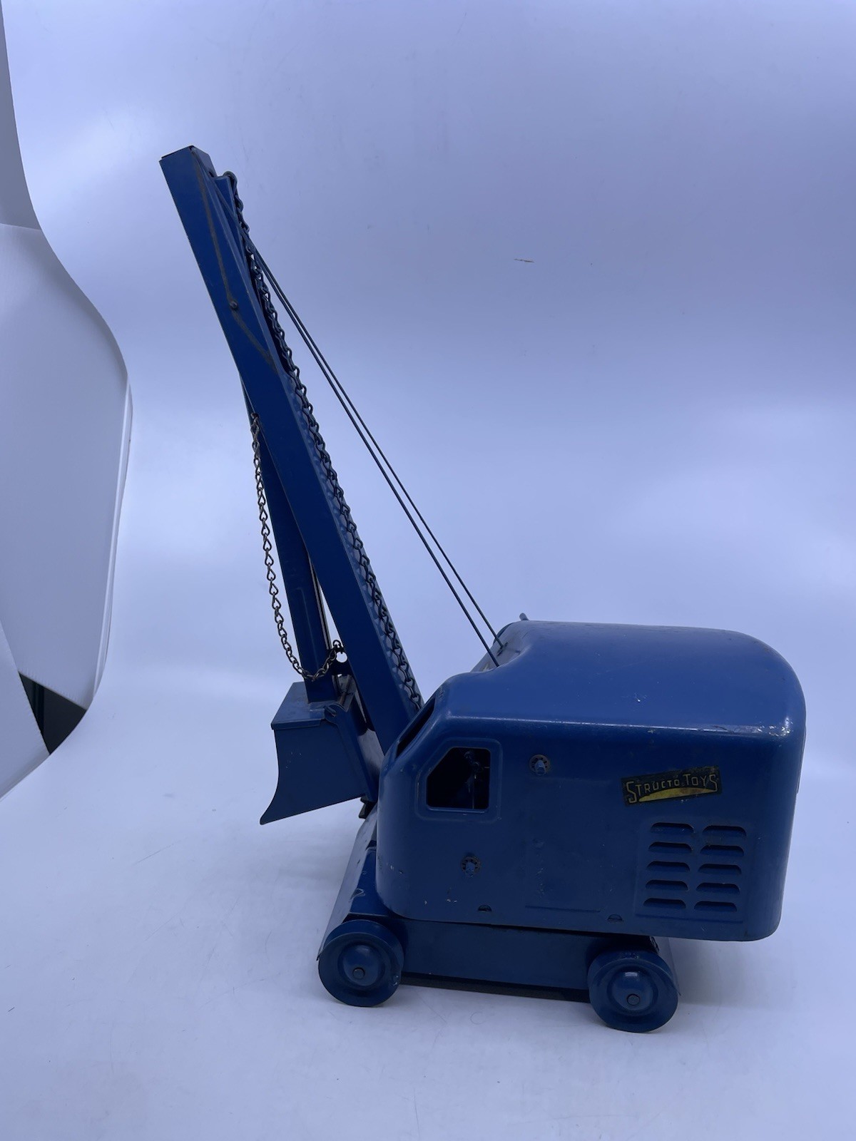 Antique 1950’s Structo Toys Pressed Steel Excavator Steam Shovel Toy – blue
