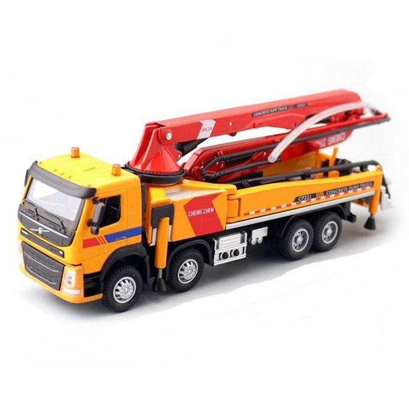 1:50 Concrete Pump Truck Toy Diecast Construction Toy Vehicle Kids Gifts Yellow