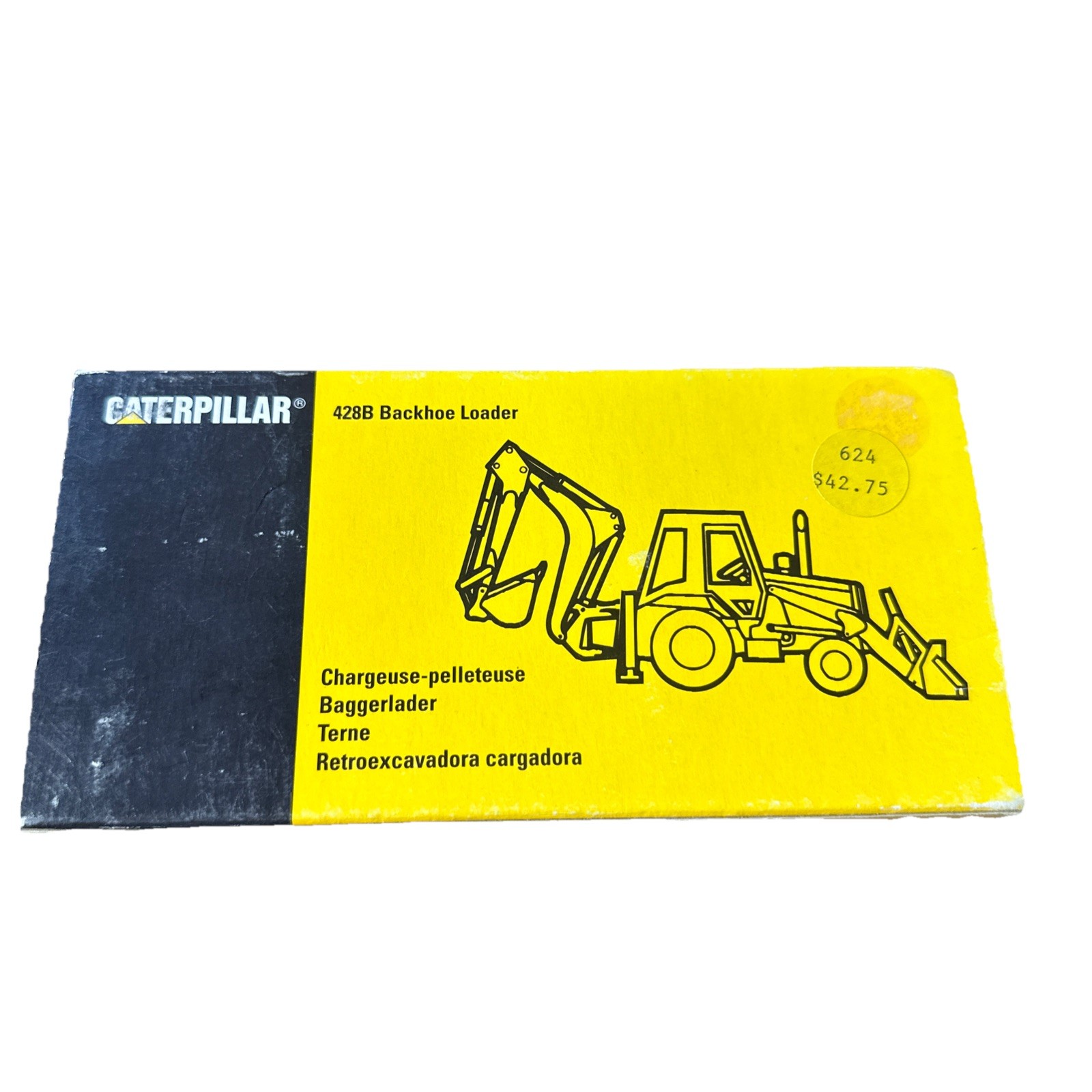 Caterpillar CAT 428B Backhoe Loader Diecast Model Yellow Black