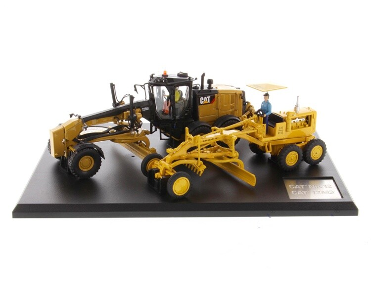 2PC 1:50 DM 12M3 & NO.12 Motor Grader Construction Vehicle Machine Diecast Model