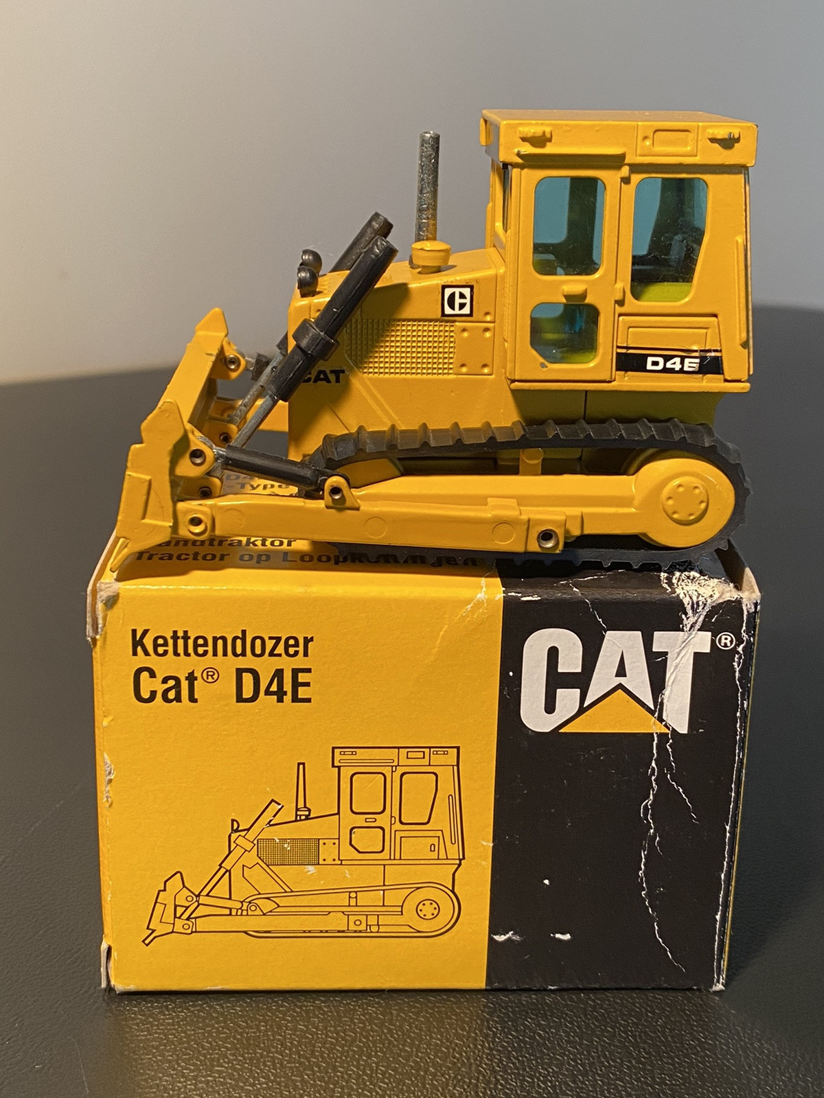 1980’s NZG diecast 1/50 Caterpillar CAT D4E Bulldozer #205 made in W. Germany