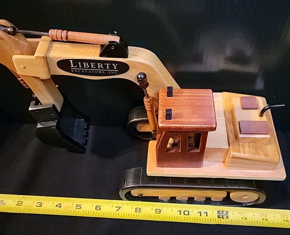 LIBERTY EXCAVATORS, INC WOODEN EXCAVATOR Model Toy (RARE) Decor Model. Beautiful