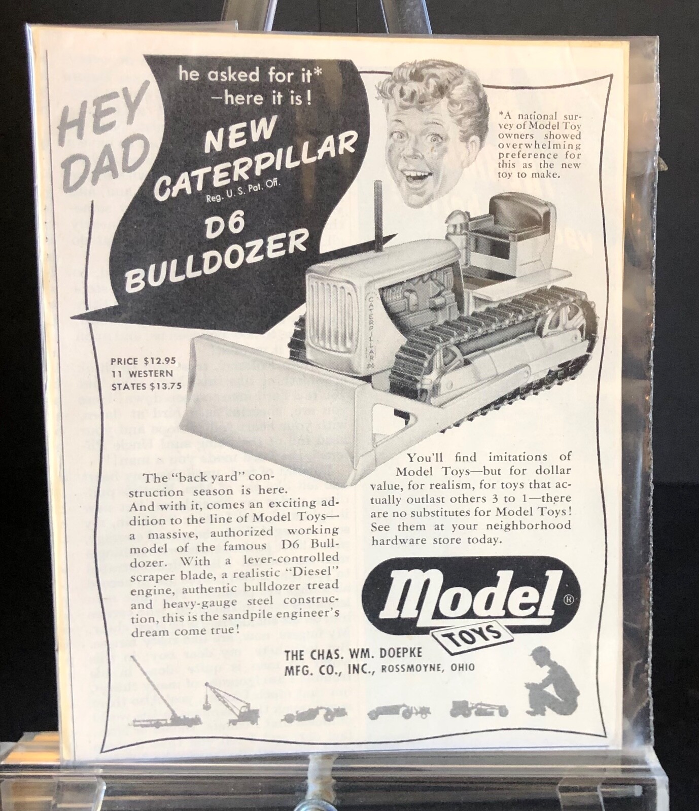 Caterpillar Model D-6 Crawler Tractor Bulldozer 1965 ad