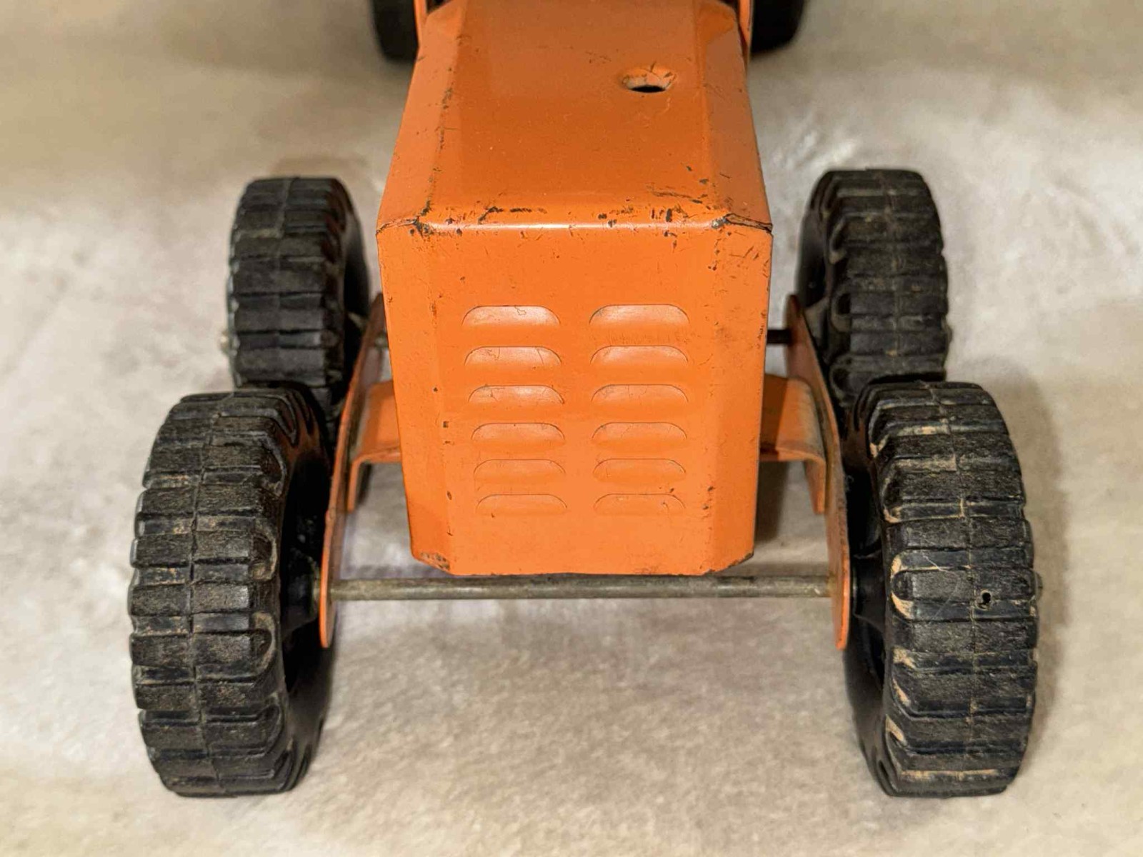 Vintage 1960’s Structo Orange Pressed Steel Road Grader Construction Toy-Repair