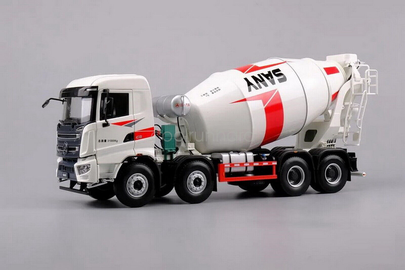1/24 Scale SANY Concrete Mixer 4-axle Diecast Truck Model