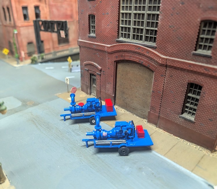 Custom Built 1/87 HO Scale Trailer Mounted High Pressure Water Jet Pumps.