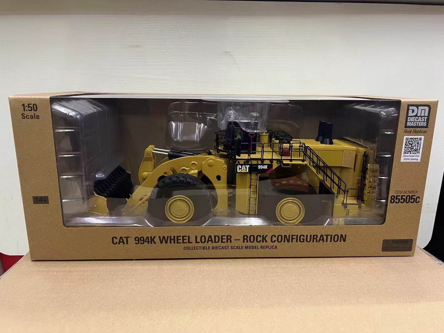 DM 1/50 Scale Cat 994K Wheel Loader Rock Bucket Version Diecast Model 85505C