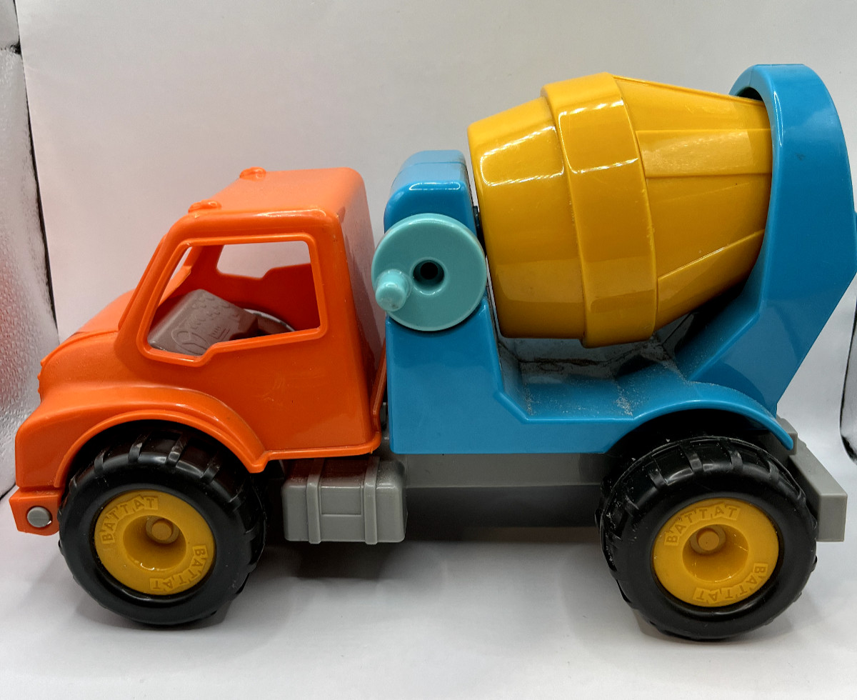 Battat Cement Truck Spin Plastic Heavy Duty Vehicle Toy 12″