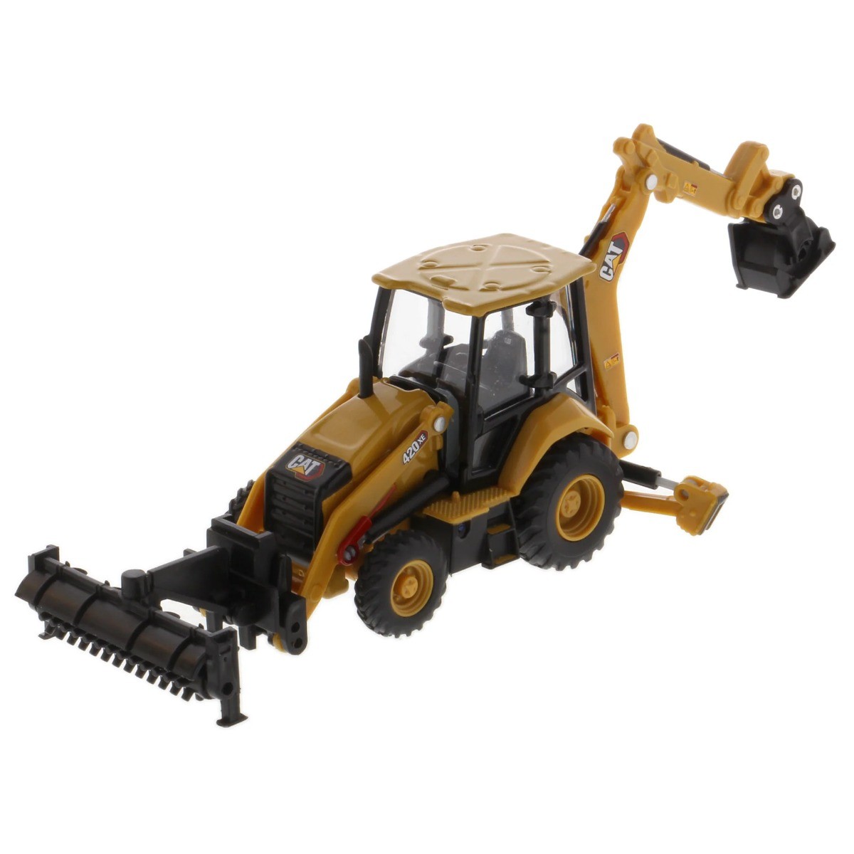 Diecast Masters 85765 Cat 420 XE Backhoe Loader & 4 Tools 1/64 Scale Model
