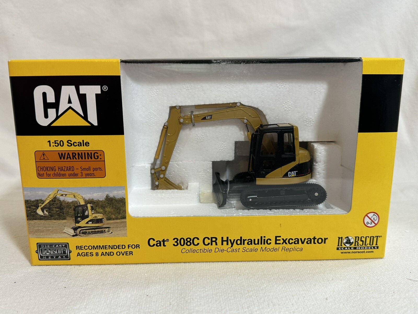 NORSCOT CAT 1:50 55129 308C CR Hydraulic Excavator Yellow SEALED BOX