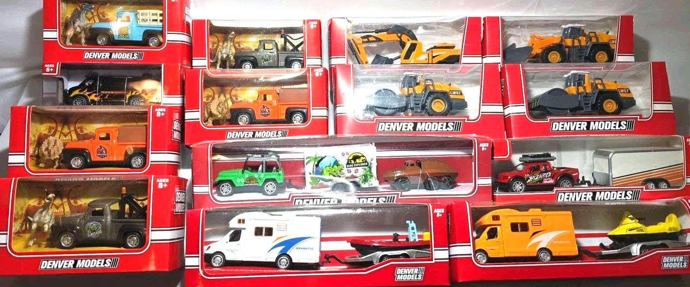 Lot of 14 Assorted Denver Models Construction, Vacationand Work Vehicles