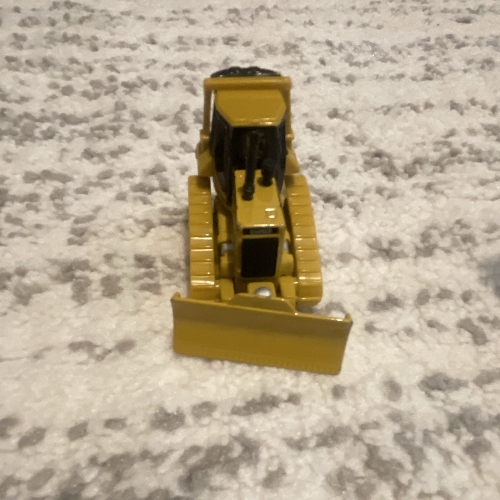 Lot of 2 Diecast Toy Construction Vehicles: Yellow/Black Excavator & Bulldozer