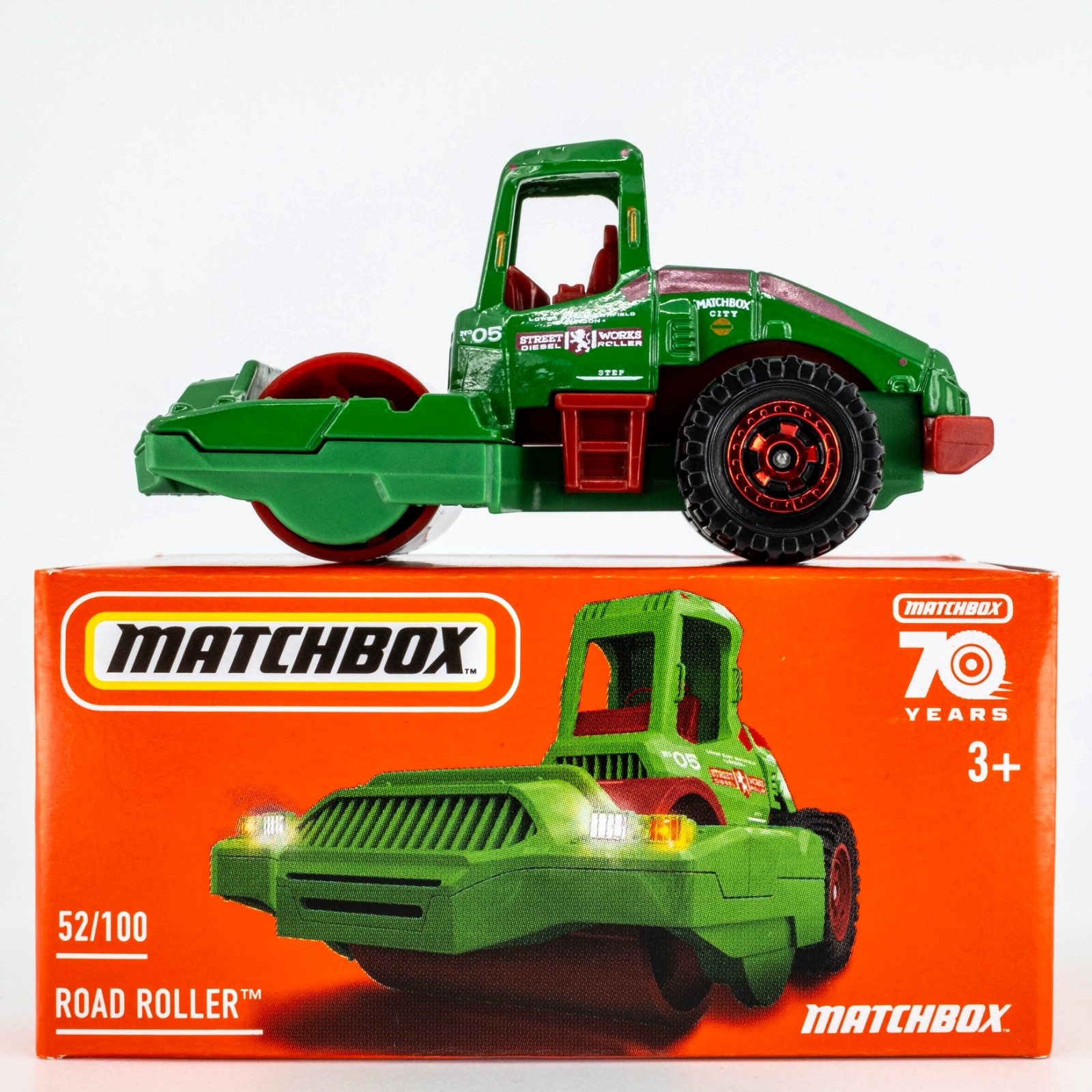 2023 Matchbox Power Grabs #52 Road Roller™ GREEN | RED | STREET WORKS | FSB