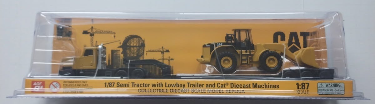 Caterpillar CT681 Day Cab Tractor with Lowboy Trailer and Cat 950G Wheel Loader