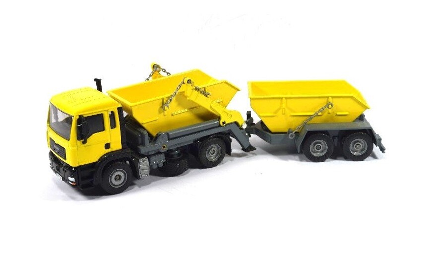 Siku 3523 MAN TGA w/Skips & Trailer – W. Germany – 1/55 MIB
