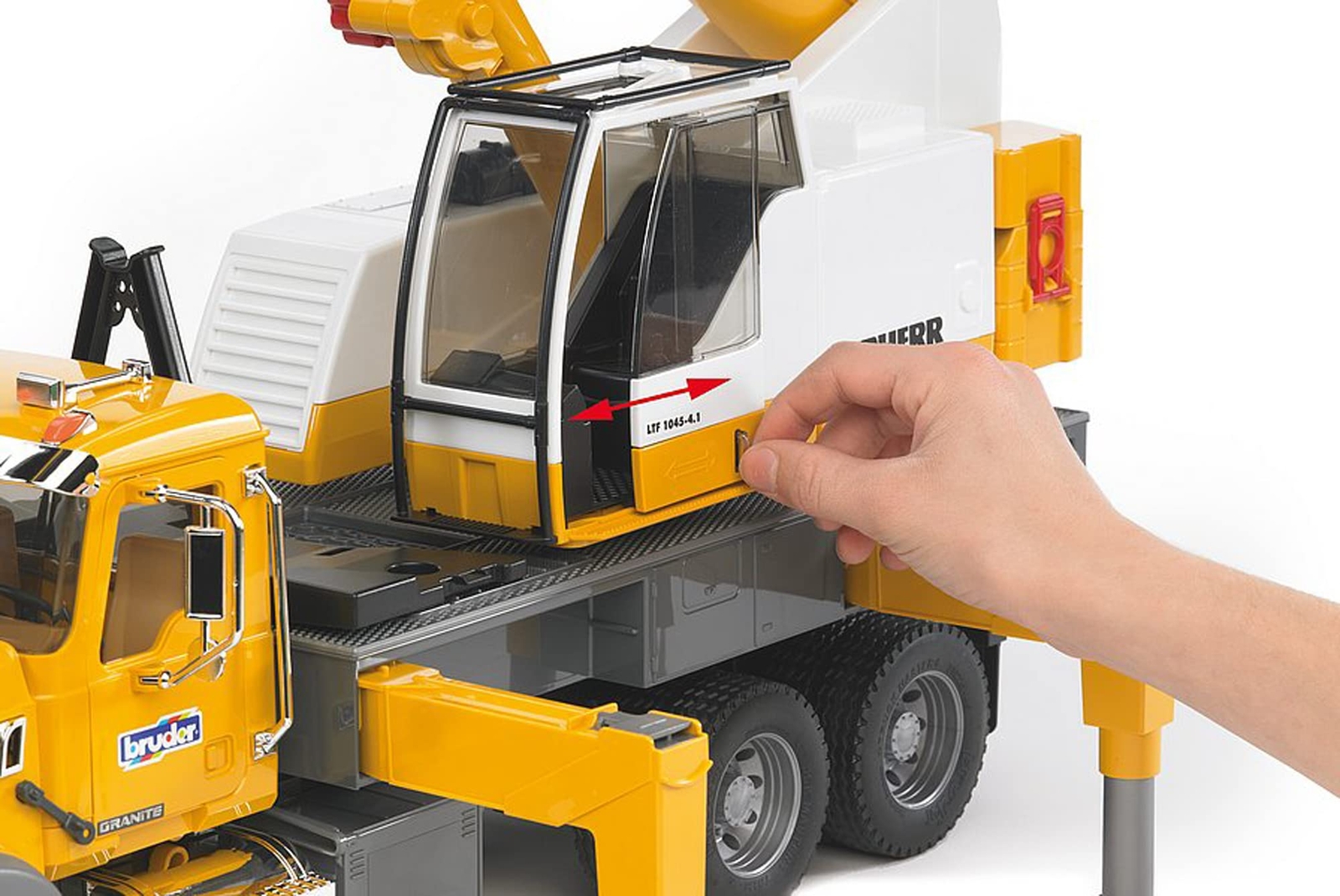 Bruder Mack Granite Liebherr Crane Truck 1 16 Scale with Extension and Features